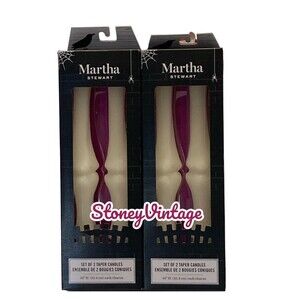 Martha Stewart Set of 4 Taper Candles  Skeleton Bones Halloween Theme
